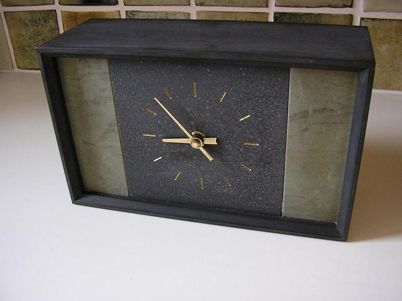 P5270002.JPG - A Welsh Slate Mantle Clock. The Quartz Movement needed clean contacts.