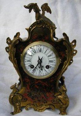 P9030009.jpg - A magnificent French Gilt Brass Mantle Clock.  Cleaned & serviced back to working order.