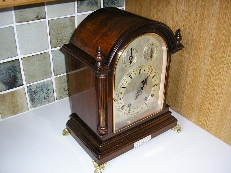 PB090003.JPG - A very nice German Bracket Clock. A military present in 1904. Restoration to case plus a full service.