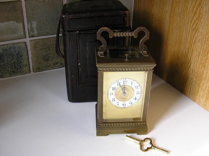 PB090005.JPG - A nice Carriage Clock complete with Case. Cleaned & serviced.