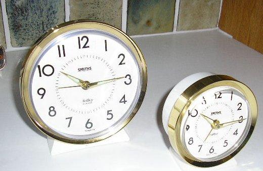 P2140005.jpg - Two 1960's classic Smiths alarms, found as 'new' in a draw.