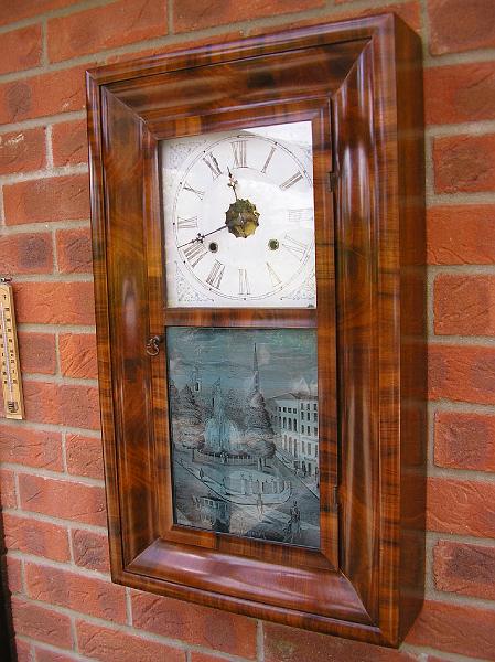 P6170001.JPG - Superb example of an American 'One Day OG Weight Clock' Circa 1860. Mechanism cleaned & serviced.